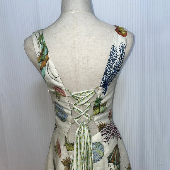 Alemais Sea Life Print Mini Dress - Cream - Picture 7 of 10